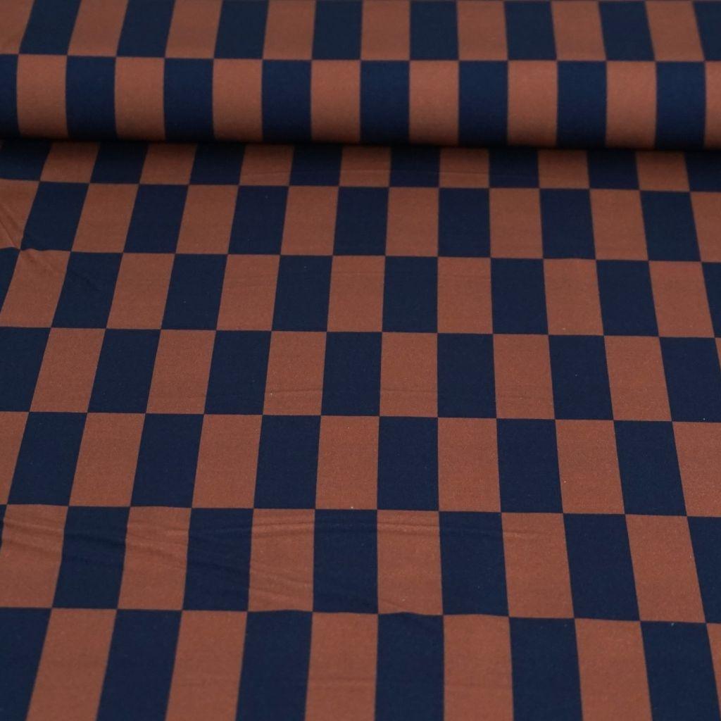 Baumwoll-Canvas Blocks marsalarot dunkelblau